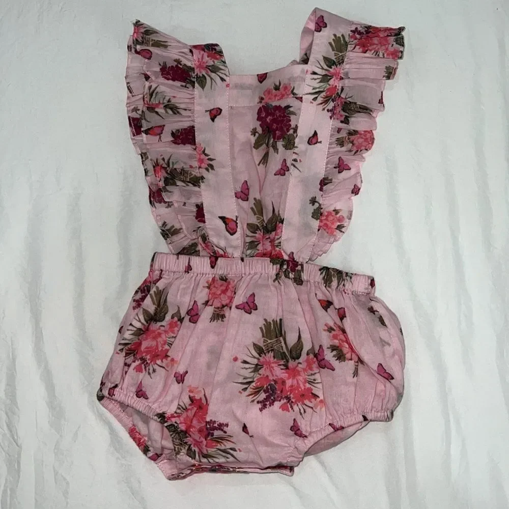 NWOT LOVESHACKFANCY BABY CANTARA PINAFORE - ROSEMARY MAUVE 6-12M